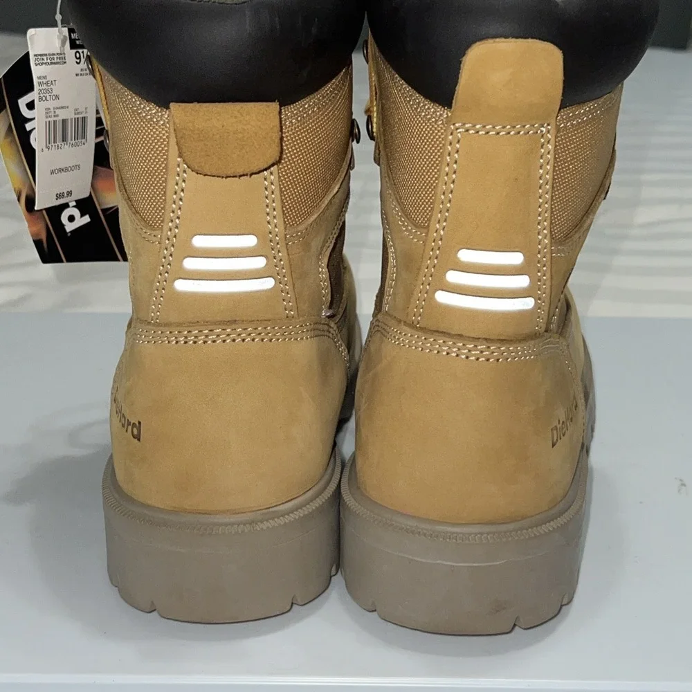 DieHard Men's 9.5 Bolton Waterproof Leather High Top Work Boots Thinsulate Tan